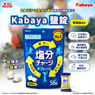 【Kabaya 卡巴】鹽錠 葡萄柚風味x1包(56g/包)