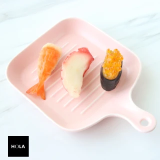 【HOLA】多莉純色單柄陶瓷烤盤-粉