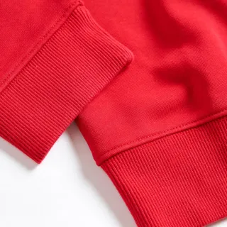 【EDWIN】毛線繡大E LOGO厚長袖T恤-男款(紅色)