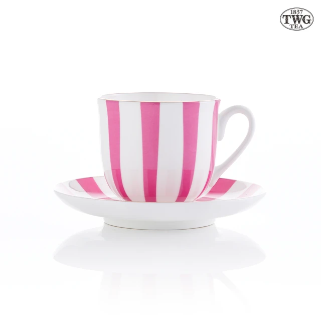 【TWG Tea】時尚茶杯組 Vogue Teacup & Saucer in Pink(陶瓷/粉玫 160ml)