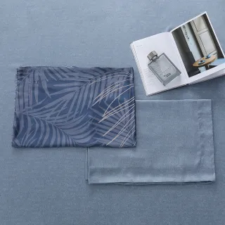 【MONTAGUT 夢特嬌】100%萊賽爾纖維-天絲兩用被床包組-紺青棕櫚(加大)
