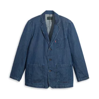 【LEVIS】男款 牛仔西裝外套 / 精工中藍染水洗 / 寒麻纖維-熱賣單品