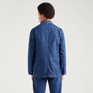【LEVIS】男款 牛仔西裝外套 / 精工中藍染水洗 / 寒麻纖維-熱賣單品