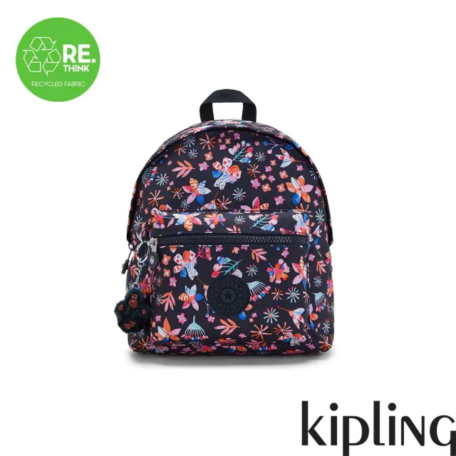 【KIPLING】手繪復古碎花造型簡約後背包-REPOSA