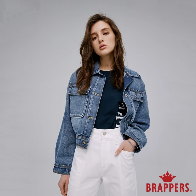 BRAPPERS【BRAPPERS】女款 中寬版落肩牛仔外套(深藍)