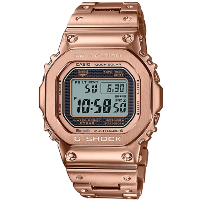 【CASIO 卡西歐】G-SHOCK 全金屬 太陽能 電波藍牙多功能腕錶(GMW-B5000GD-4)