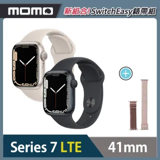 【Apple 蘋果】Apple Watch S7 LTE 41mm ★SwitchEasy彈力錶帶組