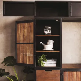 【Trohome 拓家設計家具】多層收納式實木餐櫃(此為訂製品 交期依尺寸另行確認/邊櫃/收納櫃)