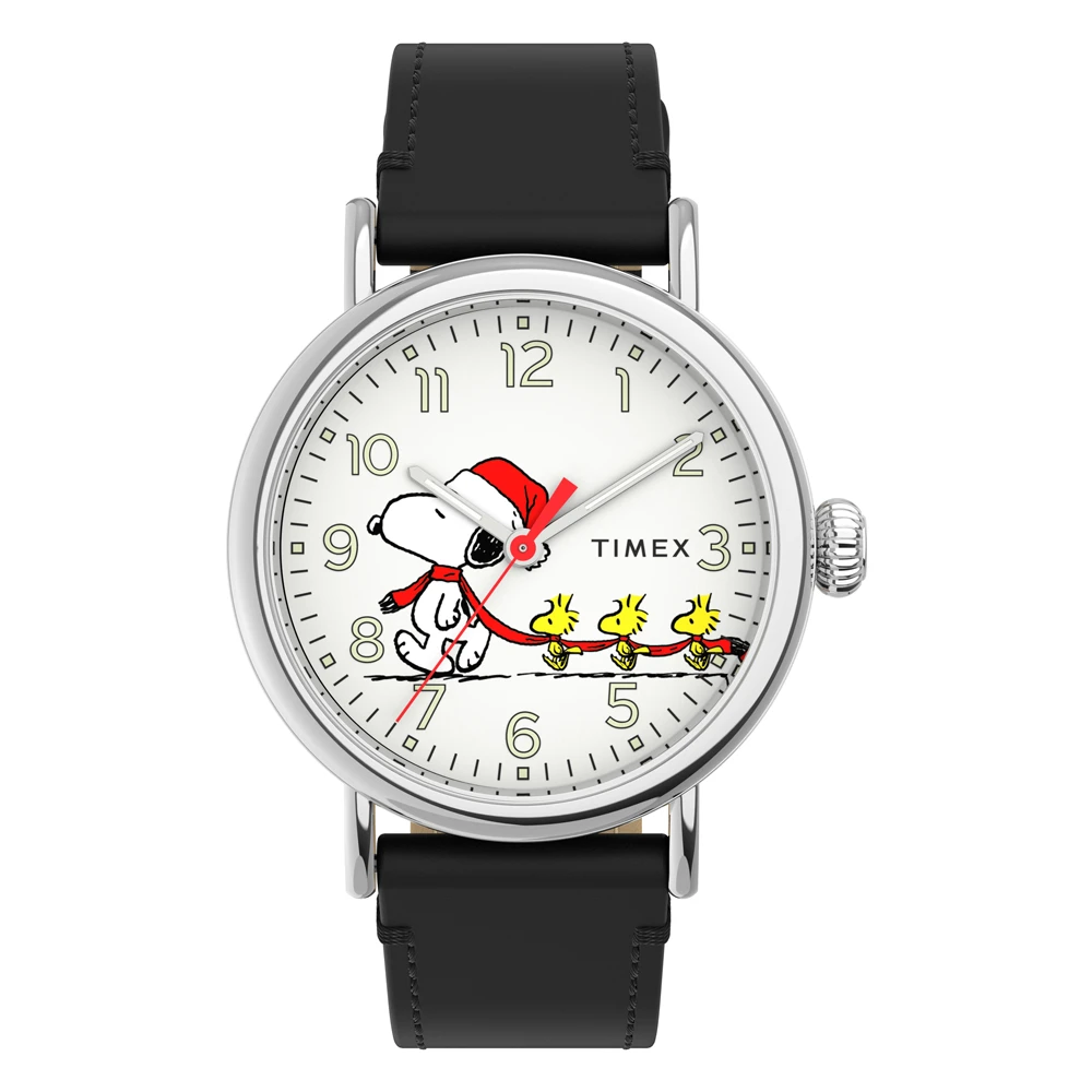 【TIMEX】天美時 x SNOOPY 限量聯名系列聖誕款手錶(白x黑TXTW2U86400)