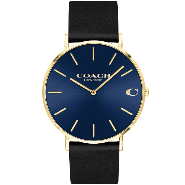 COACH【COACH】經典LOGO皮帶腕錶-41mm(14602548)