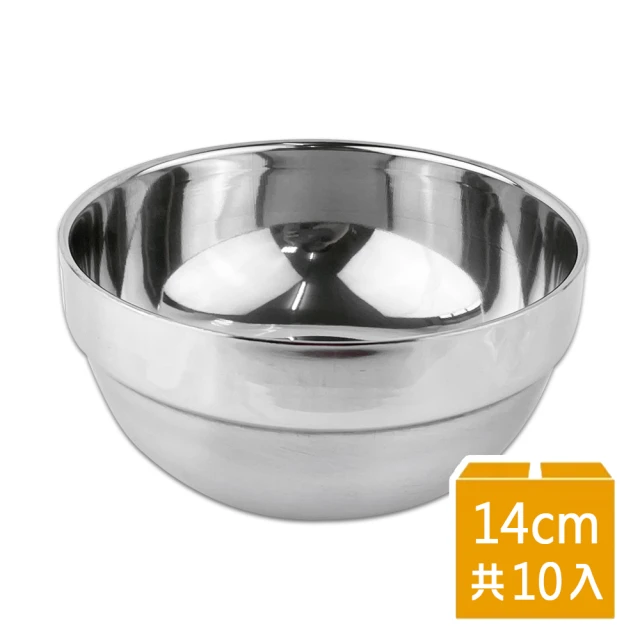 【響食】#304不鏽鋼ST碗14cmx10入(不鏽鋼碗 兒童碗 湯碗 飯碗)