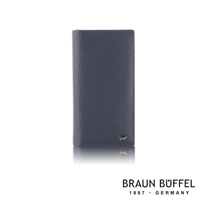 【BRAUN BUFFEL 德國小金牛】台灣總代理 波索 15卡拉鍊零錢袋長夾-藍色(BF386-631-NY)