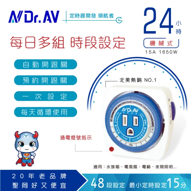 【Dr.AV 聖岡科技】TM-306E24小時制 省電定時器(定時器 省電 智能)