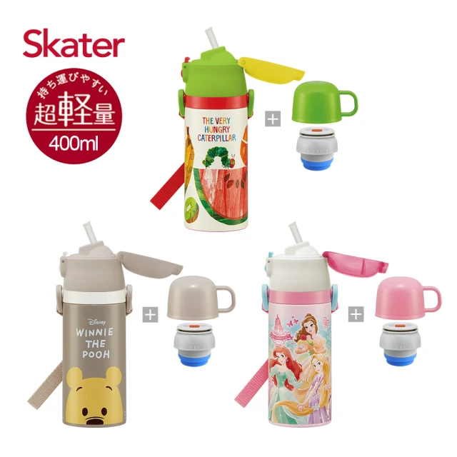 【Skater】不鏽鋼保溫兒童水壺(吸管400ml+杯蓋組)