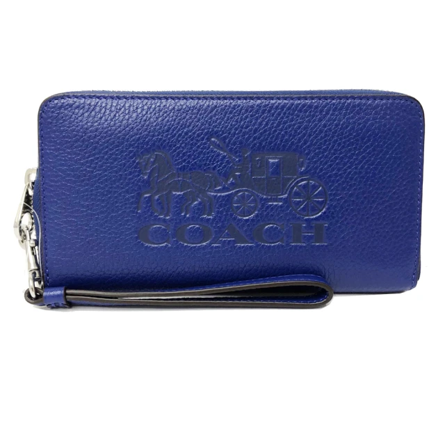 COACH【COACH】大馬車LOGO手掛式零錢袋長夾(藍紫)