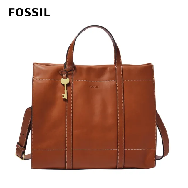 【FOSSIL】Carmen 真皮兩用手提包-棕色 ZB7938213