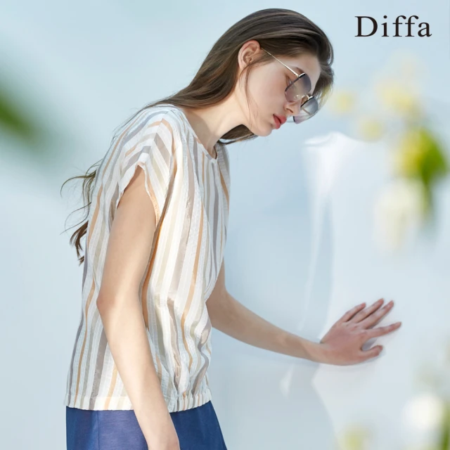 Diffa【Diffa】義式條紋連袖上衣