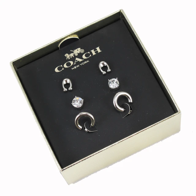 COACH【COACH】送原廠禮盒-三件式耳針套組(雙C)