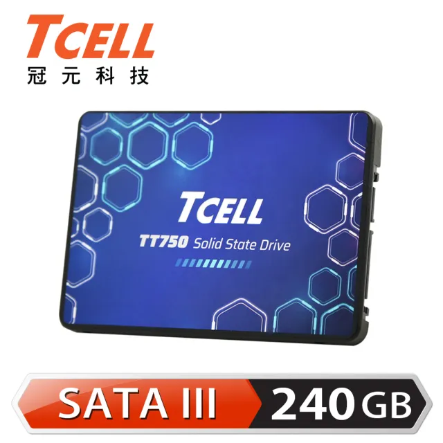 【TCELL 冠元】TT750_240GB SSD 2.5吋固態硬碟3D TLC(讀：550M/寫：480M)