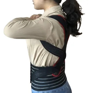 【Qi Mei 齊美】鍺x磁能 健康能量竹炭挺立護腰背帶2入組-台灣製(磁力貼 痠痛藥布 運動 護具)