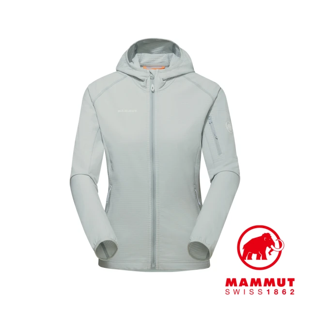 【Mammut 長毛象】Madris Light ML Hooded Jacket W 防風刷毛連帽外套 公路灰 女款 #1014-03850