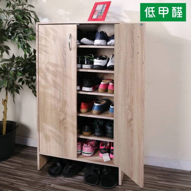 【BuyJM】低甲醛漂流木紋六層雙門鞋櫃(高120公分)