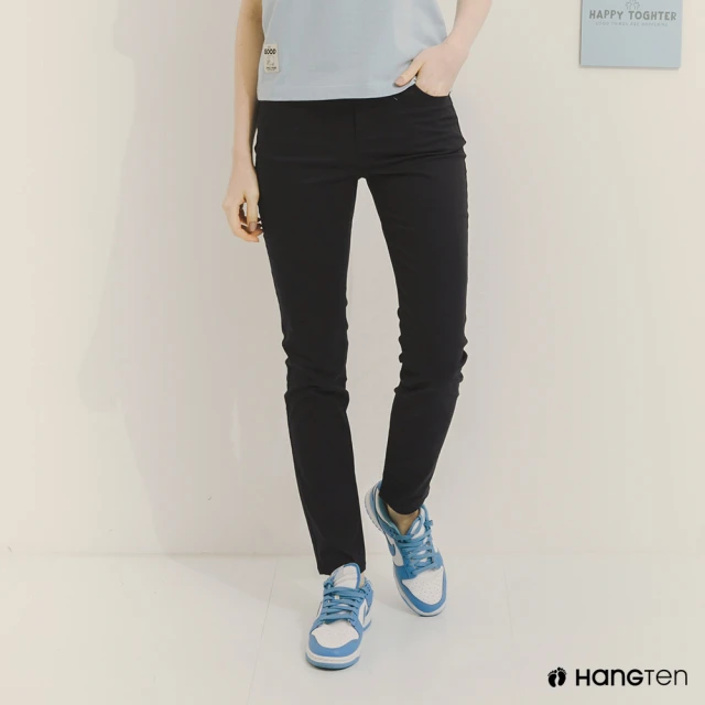 【Hang Ten】女裝-經典款-SLIM FIT修身五袋長褲(深藍)
