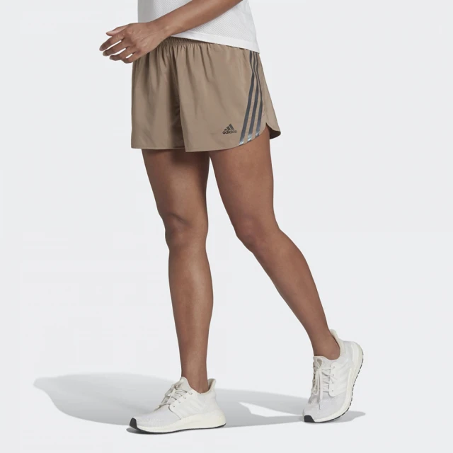 【adidas 愛迪達】短褲 女款 運動 慢跑 訓練 亞規 卡其 HB9334