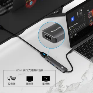 【Blueendless】Type-C 七合一多功能HUB集線器 USB擴充器 HC703(PD充電/HDMI轉接/USB3.0/SD)
