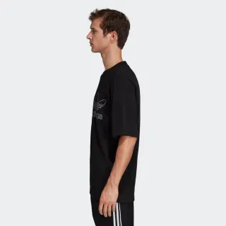 【adidas 愛迪達】上衣 T恤 短袖上衣 運動上衣 男上衣 黑 OUTLINE TEE(DV1563)
