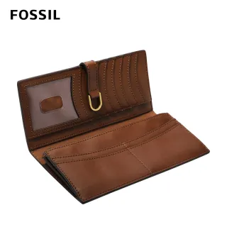 【FOSSIL】Kier 仙人掌純素皮革掀蓋扣式長夾-咖啡色 SL6554200