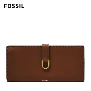 【FOSSIL】Kier 仙人掌純素皮革掀蓋扣式長夾-咖啡色 SL6554200