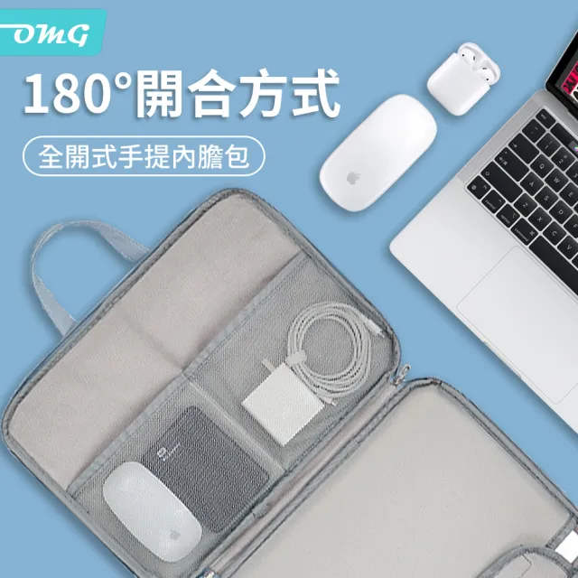【OMG】13/13.3/14吋 Macbook PU皮質全開筆電包 隱藏式手提電腦包內膽包
