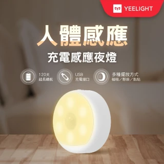 【YEELIGHT 易來】小米生態鏈 充電感應夜燈(緊急照明、小夜燈、120天續行、自動感應、可掛勾、可貼黏)