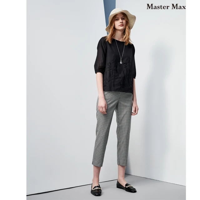 Master Max【Master Max】腰頭單釦黑白格九分褲(8123047)