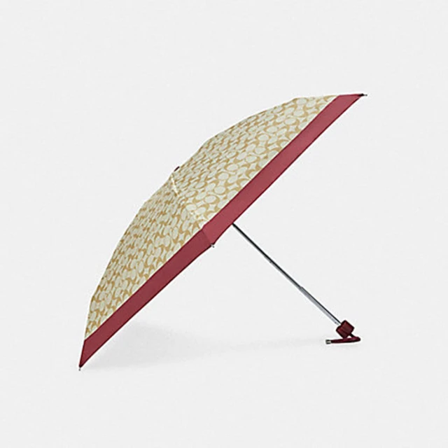 【COACH】馬車LOGO輕量雨陽傘(C4322胭脂紅)