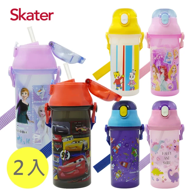 【Skater】吸管銀離子水壺-480ml(2入組)