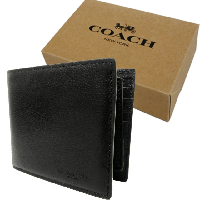 COACH【COACH】8卡附活動證件夾男款短夾禮盒(黑)