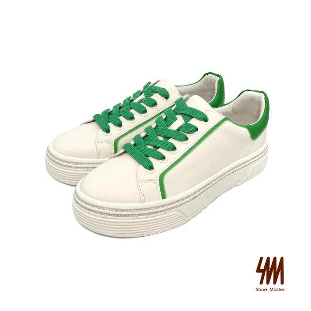 【SM】簡約輕量真皮平底休閒鞋(綠色)