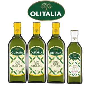 【Olitalia奧利塔】純橄欖油1000mlx3瓶(+特級初榨橄欖油500mlx1瓶)