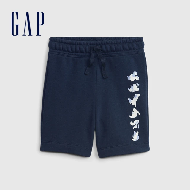【GAP】男幼童 Gap x Disney 迪士尼系列 印花針織休閒短褲(839984-海軍藍)