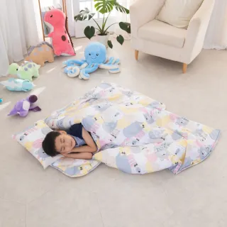 【Leafbaby】台灣製天絲幼兒園專用兒童睡墊三件組(熊抱抱)