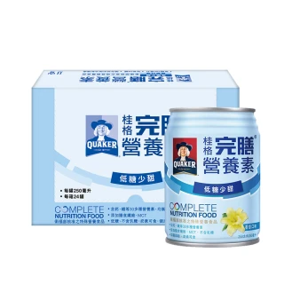 【QUAKER 桂格】完膳營養素香草口味低糖少甜250ml×24入