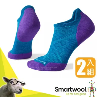 【SmartWool】美國製造 美麗諾羊毛 PhD Elite 無筒輕薄羊毛跑步襪/戶外襪(SW210 深海藍_2雙入)