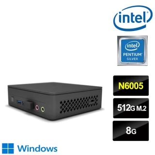【Intel 英特爾】NUC平台奔騰四核{驃騎中尉W} Win10迷你電腦(N6005/8G/512G M.2)