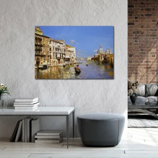 【御畫房】威尼斯之三 國家一級畫師手繪油畫60×90cm(VF-18)