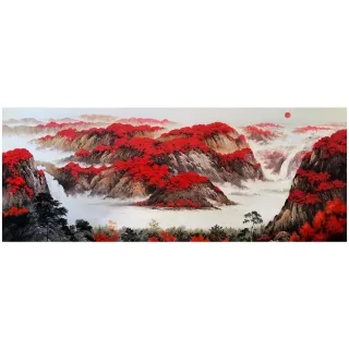 【御畫房】萬山紅遍 國家一級畫師手繪油畫60×120cm(VF-46)