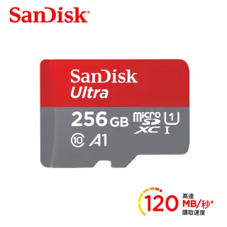 【SanDisk 晟碟】Ultra microSDXC UHS-I A1 256GB記憶卡 120MB/s(公司貨)