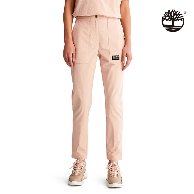 【Timberland】女款灰粉色有機棉彈性長褲(A41SC662)