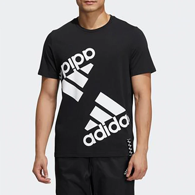 adidas 愛迪達【adidas 愛迪達】上衣 男款 短袖上衣 運動 黑白 HE7409